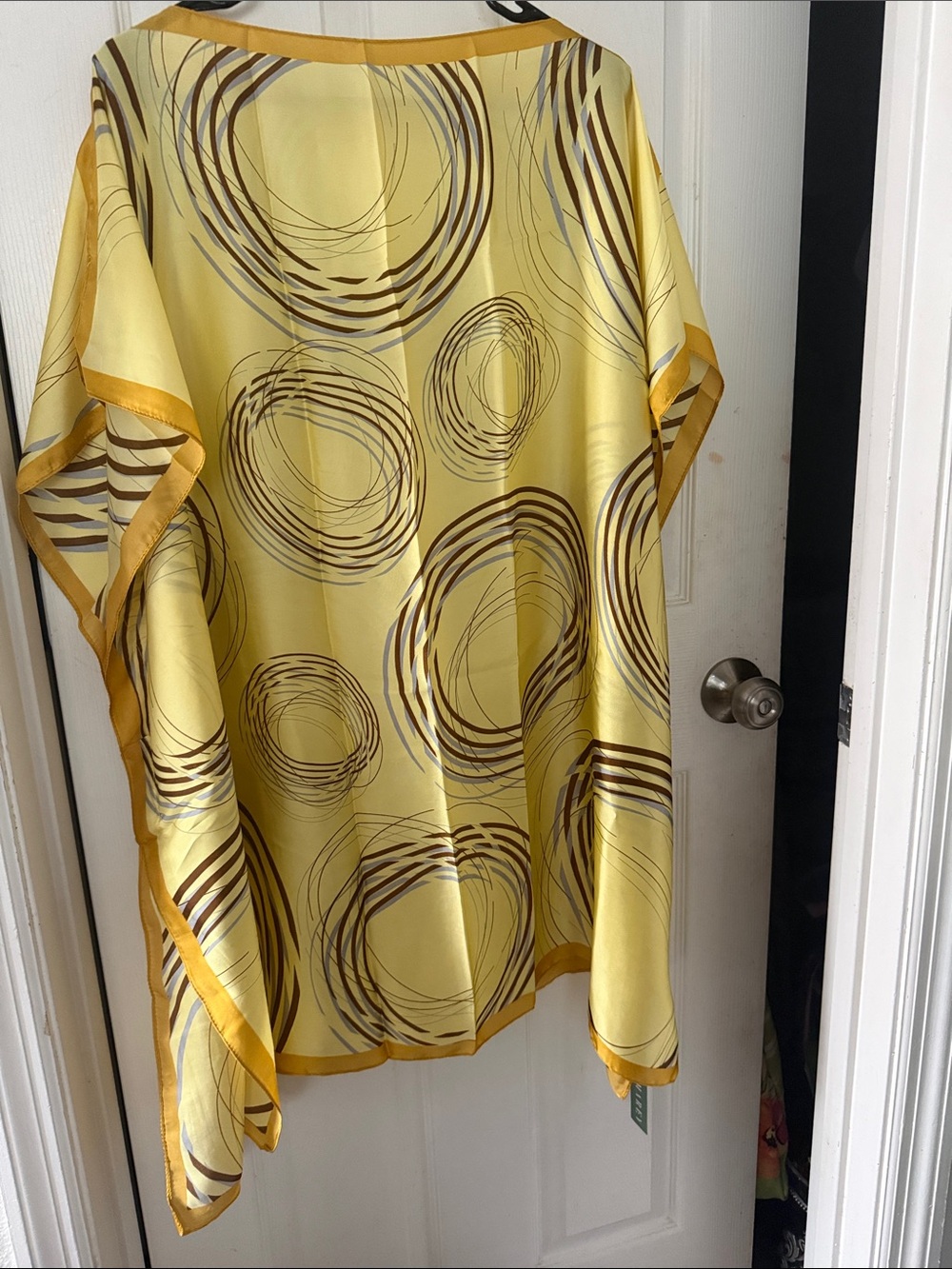 Yellow Circular-Print Women's Dress